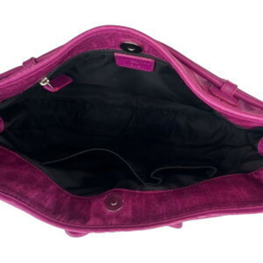 DIOR Trotter Hobo Shoulder Bag Rion Canvas Leather Pink Fuchsia - Picture 15 of 15